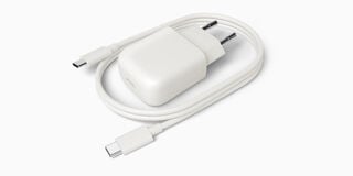 An AC adaptor and a charging cable.